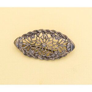 Vintage Mid Century Silver Tone Brooch i13